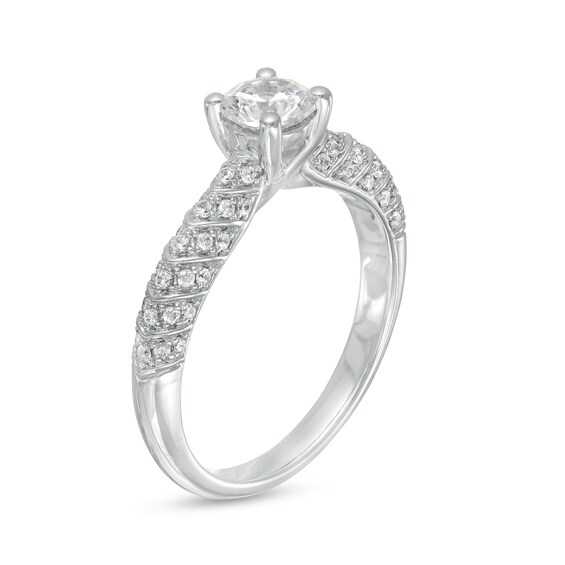 Celebration Ideal 7/8 CT. T.w. Certified Diamond Engagement Ring in 14K White Gold (I/I1)