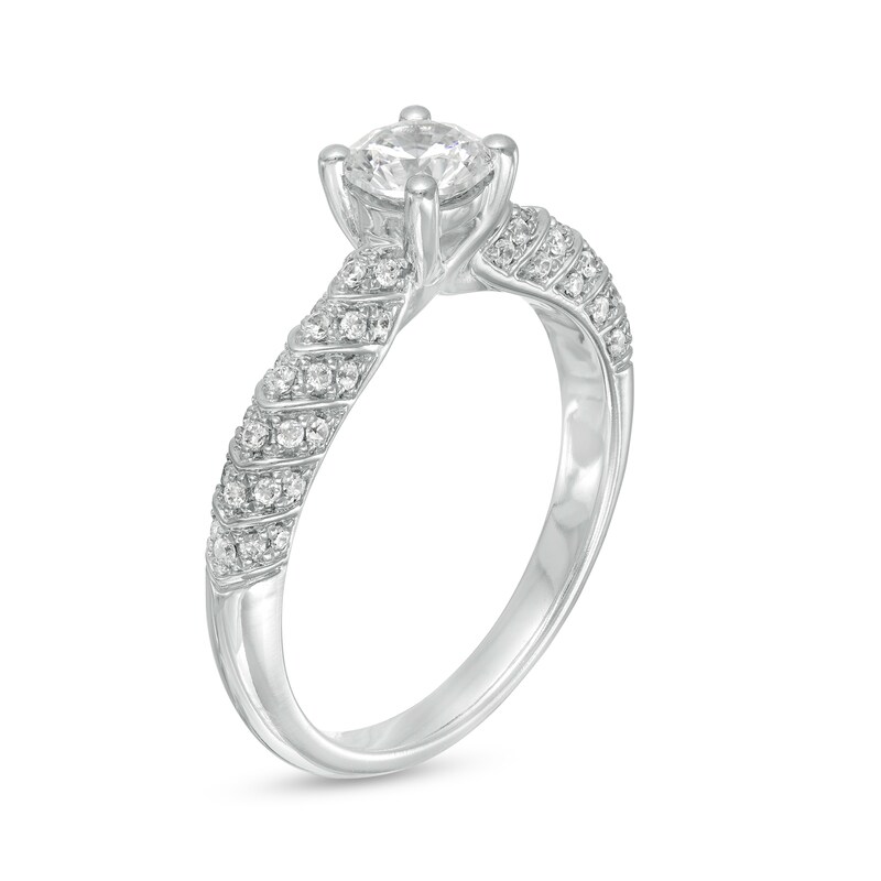 Celebration Ideal 7/8 CT. T.W. Certified Diamond Engagement Ring in 14K White Gold (I/I1)