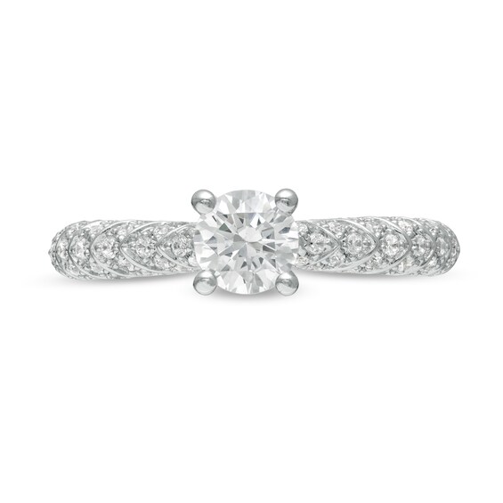 Celebration Ideal 7/8 CT. T.w. Certified Diamond Engagement Ring in 14K White Gold (I/I1)