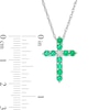 Thumbnail Image 2 of Lab-Created Emerald and White Sapphire Cross Pendant in Sterling Silver