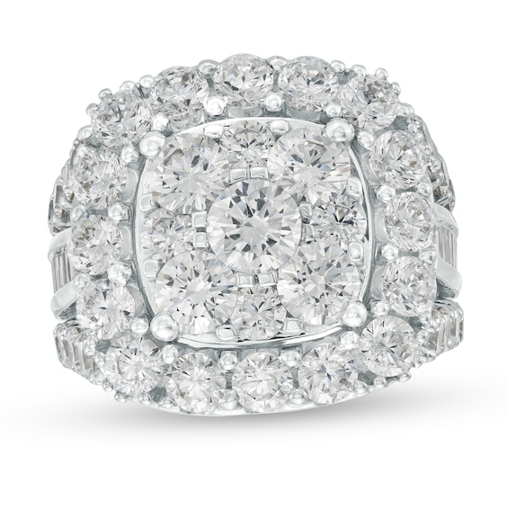 8 CT. T.w. Composite Diamond Cushion Frame Ring in 14K White Gold