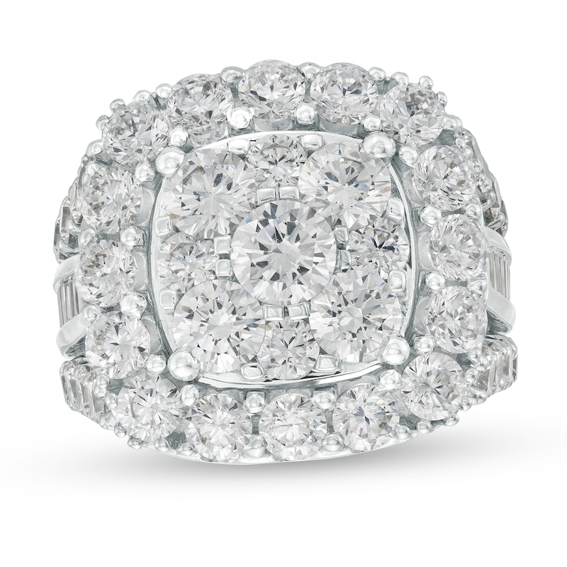 Main Image 1 of 8 CT. T.W. Composite Diamond Cushion Frame Ring in 14K White Gold