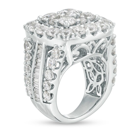 8 CT. T.w. Composite Diamond Cushion Frame Ring in 14K White Gold