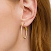 Thumbnail Image 2 of 1 CT. T.W. Diamond Inside-Out Hoop Earrings in 10K Gold