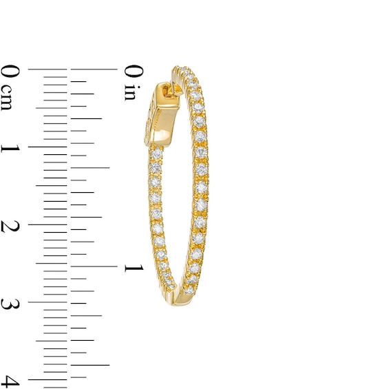 1 CT. T.w. Diamond Inside-Out Hoop Earrings in 10K Gold