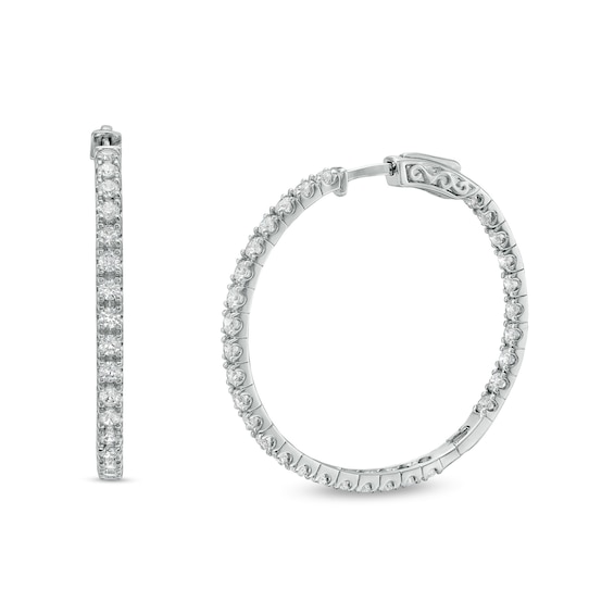 3 CT. T.w. Diamond Inside-Out Hoop Earrings in 10K White Gold