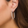 Thumbnail Image 1 of 3 CT. T.W. Diamond Inside-Out Hoop Earrings in 10K White Gold