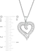 Thumbnail Image 3 of 1/3 CT. T.W. Diamond Layered Heart Pendant in 10K White Gold