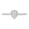 Thumbnail Image 3 of Cherished Promise Collection™ 1/3 CT. T.W. Pear-Shaped Diamond Frame Promise Ring in 10K White Gold