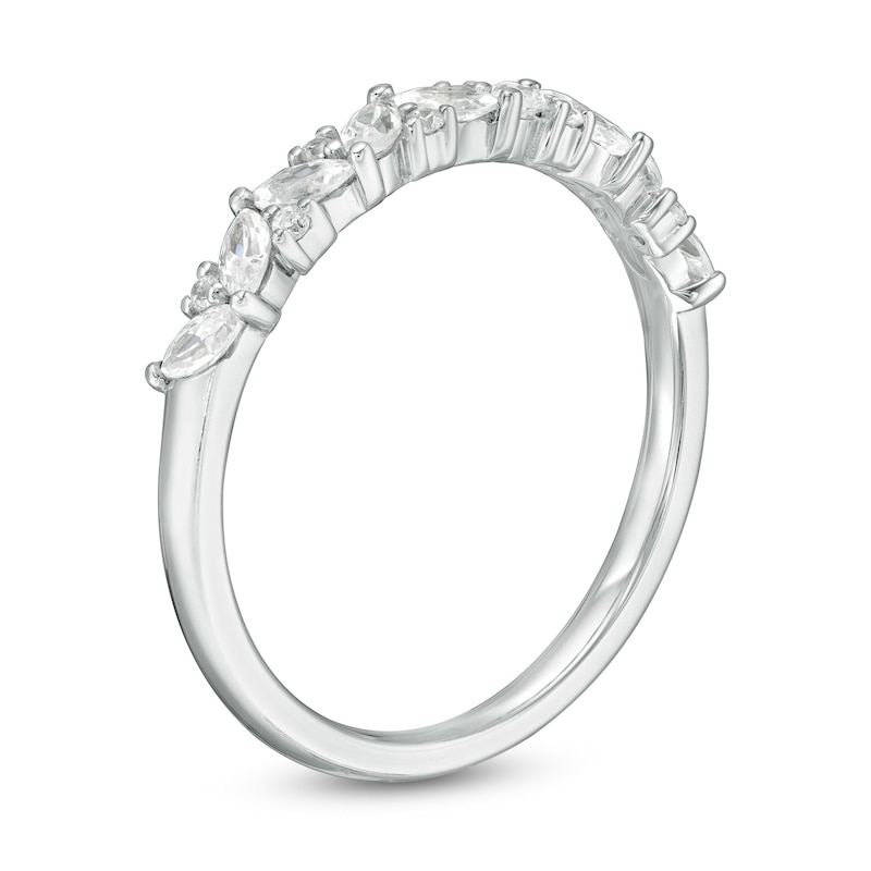 Main Image 3 of 1/2 CT. T.W. Marquise and Round Diamond Anniversary Band in 14K White Gold