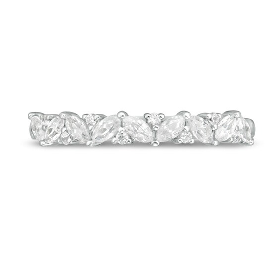 1/2 CT. T.w. Marquise and Round Diamond Anniversary Band in 14K White Gold