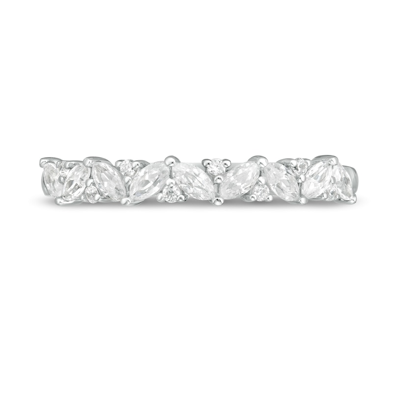 1/2 CT. T.W. Marquise and Round Diamond Anniversary Band in 14K White Gold