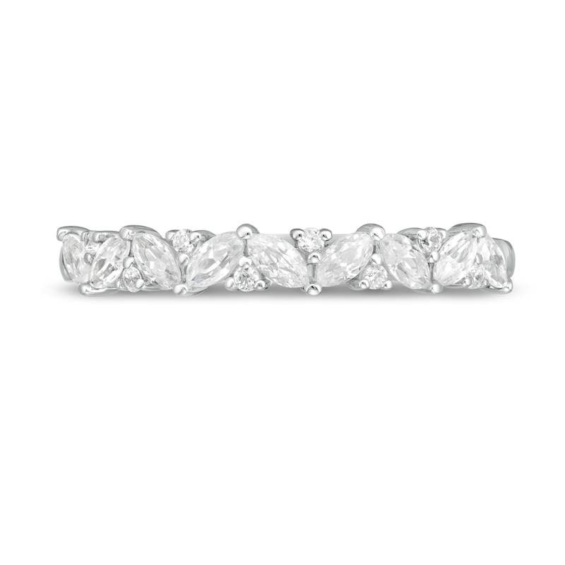 Main Image 4 of 1/2 CT. T.W. Marquise and Round Diamond Anniversary Band in 14K White Gold