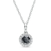 Thumbnail Image 1 of 1 CT. T.W. Enhanced Black and White Diamond Frame Pendant in 10K White Gold
