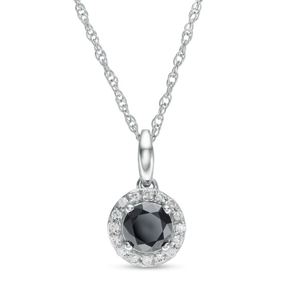 1 CT. T.w. Enhanced Black and White Diamond Frame Pendant in 10K White Gold
