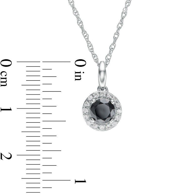 Main Image 3 of 1 CT. T.W. Enhanced Black and White Diamond Frame Pendant in 10K White Gold