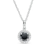 Thumbnail Image 1 of 1-1/2 CT. T.W. Enhanced Black and White Diamond Frame Pendant in 10K White Gold