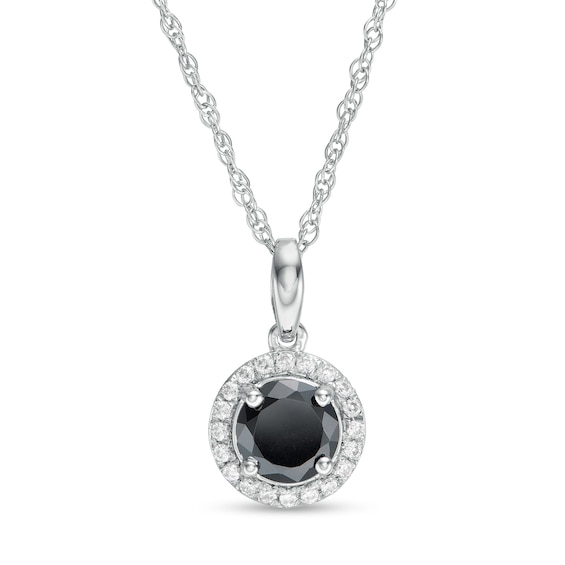 1-1/2 CT. T.w. Enhanced Black and White Diamond Frame Pendant in 10K White Gold