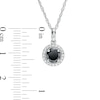 Thumbnail Image 3 of 1-1/2 CT. T.W. Enhanced Black and White Diamond Frame Pendant in 10K White Gold