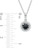 Thumbnail Image 2 of 1-1/2 CT. T.W. Enhanced Black and White Diamond Frame Pendant in 10K White Gold