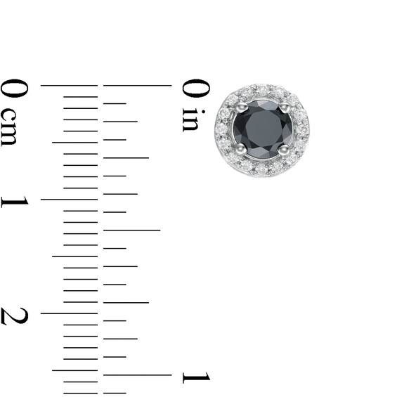 2 CT. T.w. Enhanced Black and White Diamond Frame Stud Earrings in 10K White Gold