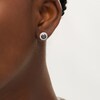 Thumbnail Image 2 of 3 CT. T.W. Enhanced Black and White Diamond Frame Stud Earrings in 10K White Gold