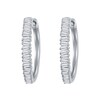 1/3 CT. T.W. Baguette Diamond Row Hoop Earrings in 10K White Gold
