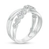Thumbnail Image 3 of 1/4 CT. T.W. Composite Diamond Criss-Cross Split Shank Ring in 10K White Gold
