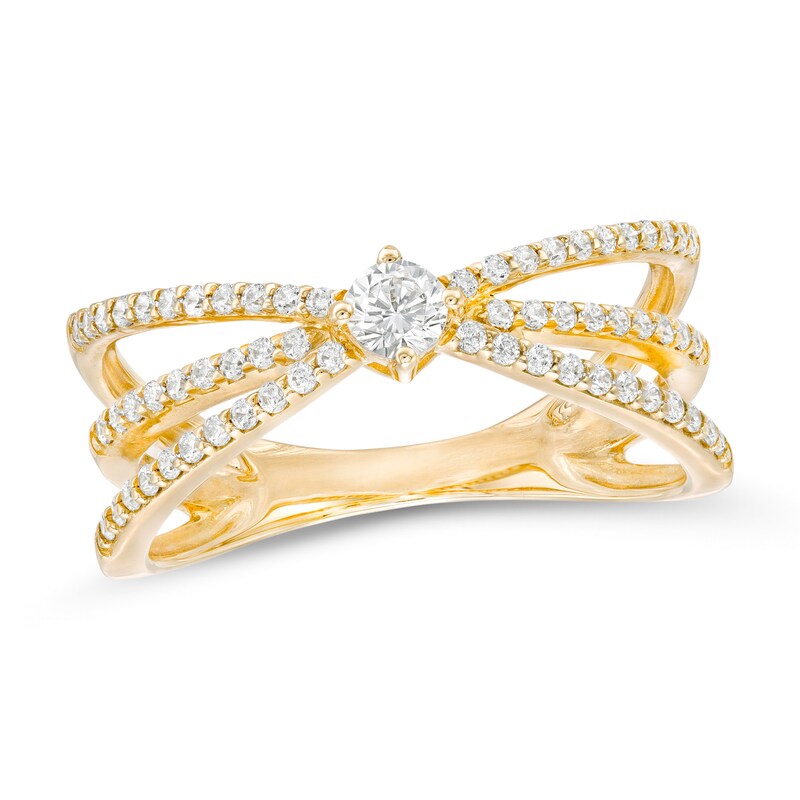 Main Image 1 of 3/8 CT. T.W. Diamond center Orbit Open Shank Ring in 10K Gold