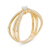 Thumbnail Image 3 of 3/8 CT. T.W. Diamond center Orbit Open Shank Ring in 10K Gold