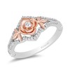 Thumbnail Image 0 of Enchanted Disney Belle 1/5 CT. T.W. Diamond Rose Split Shank Ring in Sterling Silver and 10K Rose Gold