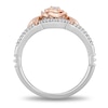 Thumbnail Image 2 of Enchanted Disney Belle 1/5 CT. T.W. Diamond Rose Split Shank Ring in Sterling Silver and 10K Rose Gold