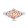 Thumbnail Image 3 of Enchanted Disney Belle 1/5 CT. T.W. Diamond Rose Split Shank Ring in Sterling Silver and 10K Rose Gold