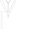 Thumbnail Image 3 of 1/10 CT. T.W. Diamond Infinity and Cross Double Strand Necklace in Sterling Silver