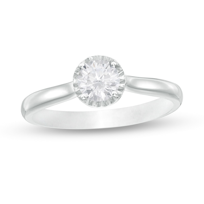 Main Image 1 of 1/2 CT. Diamond Solitaire Engagement Ring in 14K White Gold (I/I3)