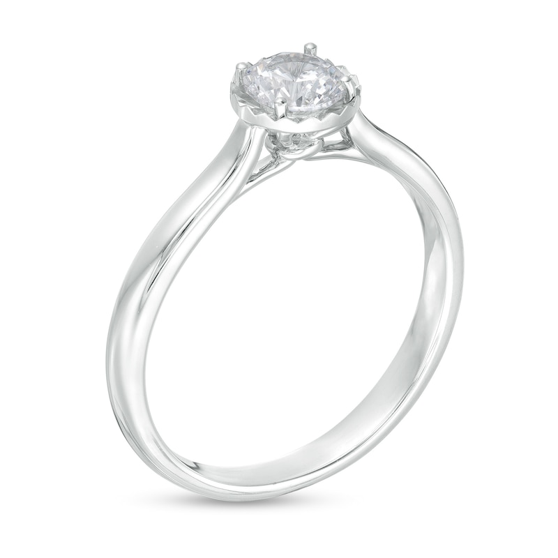 Main Image 3 of 1/2 CT. Diamond Solitaire Engagement Ring in 14K White Gold (I/I3)