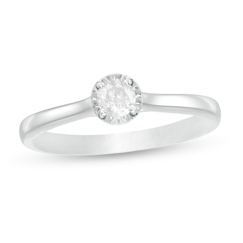 Main Image 1 of 1/4 CT. Diamond Solitaire Engagement Ring in 14K White Gold (I/I3)