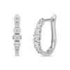 Thumbnail Image 1 of 1/3 CT. T.W. Journey Diamond Huggie Hoop Earrings in 10K White Gold