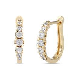 1/3 CT. T.W. Journey Diamond Huggie Hoop Earrings in 10K Gold