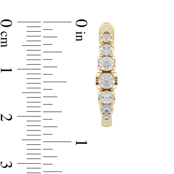 1/3 CT. T.w. Journey Diamond Huggie Hoop Earrings in 10K Gold