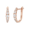 Thumbnail Image 0 of 1/2 CT. T.W. Journey Diamond Hoop Earrings in 14K Rose Gold