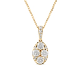1/2 CT. T.W. Composite Oval Diamond Pendant in 14K Gold