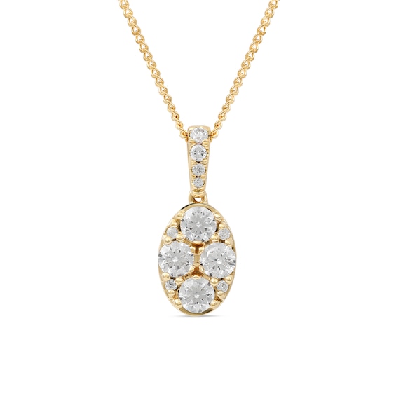 1/2 CT. T.w. Composite Oval Diamond Pendant in 14K Gold