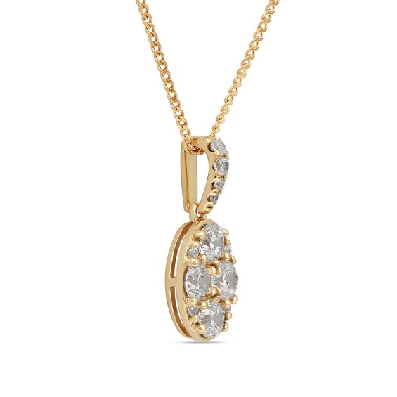 1/2 CT. T.w. Composite Oval Diamond Pendant in 14K Gold