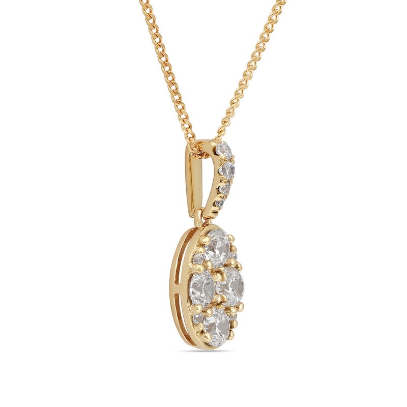 Main Image 2 of 1/2 CT. T.W. Composite Oval Diamond Pendant in 14K Gold