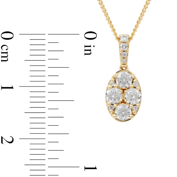 1/2 CT. T.w. Composite Oval Diamond Pendant in 14K Gold