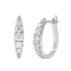 Thumbnail Image 1 of 1 CT. T.W. Journey Diamond Hoop Earrings in 10K White Gold