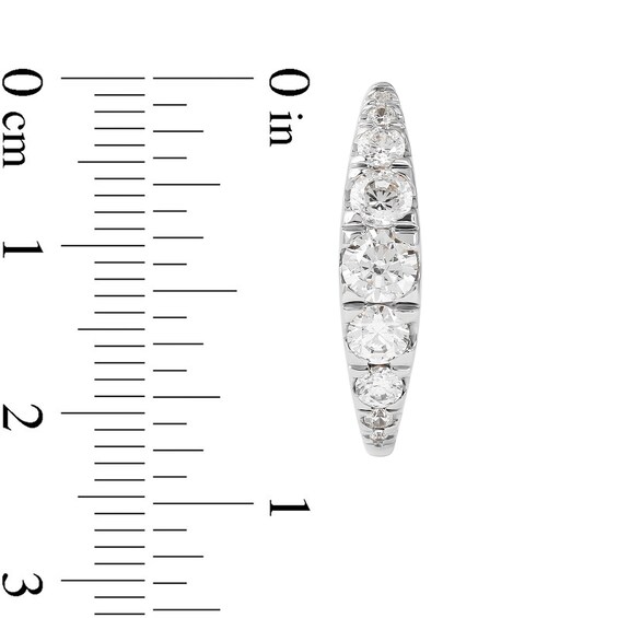 1 CT. T.w. Journey Diamond Hoop Earrings in 10K White Gold