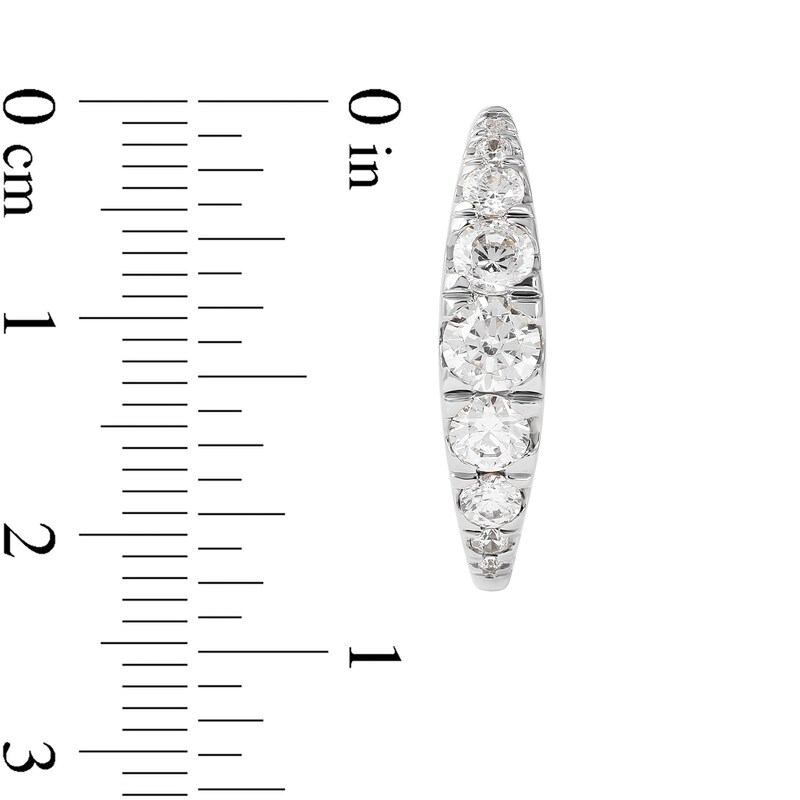 Main Image 2 of 1 CT. T.W. Journey Diamond Hoop Earrings in 10K White Gold