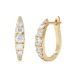 1 CT. T.W. Journey Diamond Hoop Earrings in 10K Gold